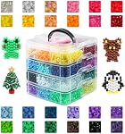 Pony Beads 5300pcs, Rainbow Kandi Beads Bulk for Bracelet Making, Plastic Bead with 4-Layer Stackable Storage Box for DIY Jewelry, Necklace, Key Chains, DIY Crafts, Hair Braiding, 24 Colors