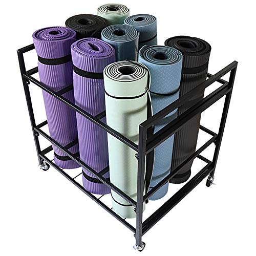 Support de tapis de yoga haut de gamme en acier structure moderne noire - 2