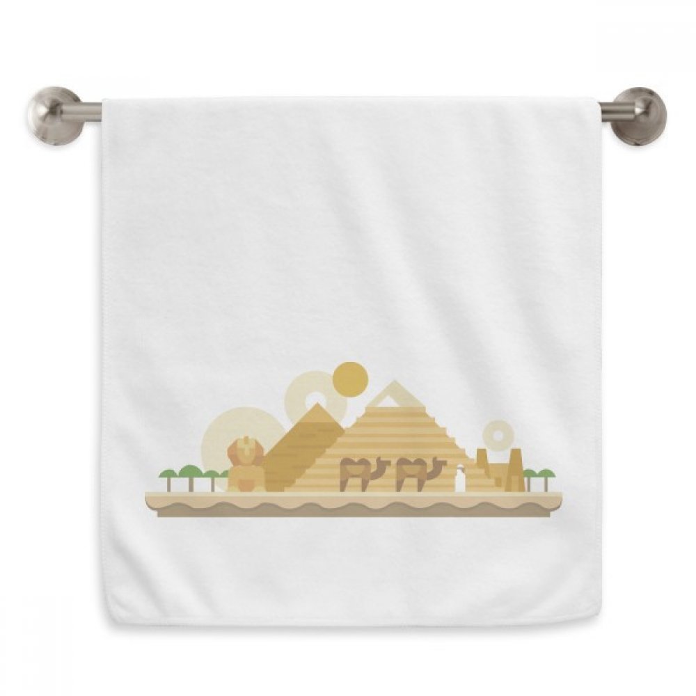 Serviette blanche Pyramides Egypte camel drap visage 13x29