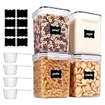 SurezoTich Food Storage Containers 2.5L, 4 Pack Airtight Food Storage Container Set with Lids, for Flour Cereal Rice Pasta Sugar Tea Coffee Beans, BPA-Free Pantry Storage