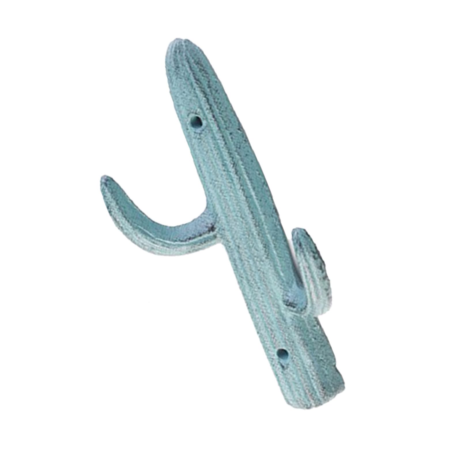 Nucelit Wall Mounted Cactus Shaped Double Hook Sturdy Iron Coat Hanger for Entryway or Bathroom Easy Installation Towel Hook Decorative Entryway