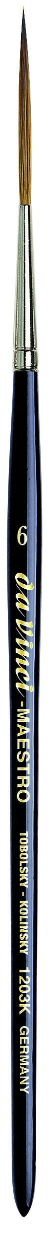 da Vinci Watercolor Series 1203k Maestro Paint Brush, Long Needle Liner/Rigger Kolinsky Red Sable, Size 6