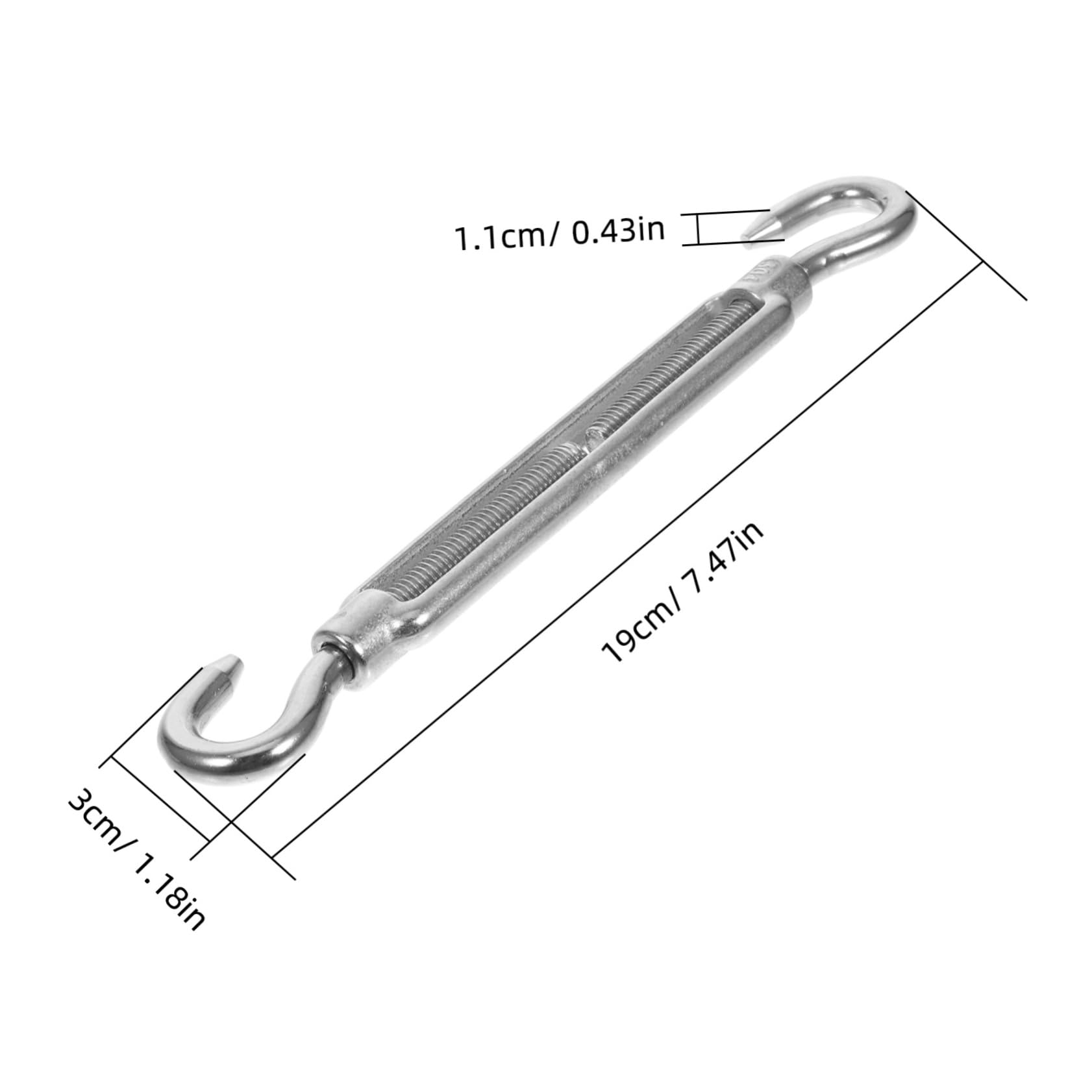 NAMOARLY 2pcs Basket Bolt Hammock Hooks Heavy Duty Hooks Hook Turn Buckle Wire Rope Tensioner for Tensioning Cable Turn Buckle Wire Rope Tensioner Silver 304 Stainless Steel