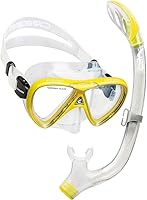 Cressi Pegaso & Iguana Kids Snorkel Set: Silicone Mask & Dry Top Snorkel for Ages 5-15, Tempered Glass, Hypoallergenic - Italian Design