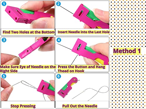 Artonezt-Pony-Needle-Compact-Sewing-Needles-with-Threader-1-Pack-of-25-pcs-Assorted-Needles-Automatic-Needle-Threading-Device-Set-of-2-Hand-Sewing-Tools-Self-Needle-Threading-Tool