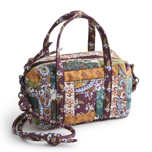 Vera Bradley Premium Cotton Mini Original Duffel Crossbody Bag, Fall Harvest Patchwork