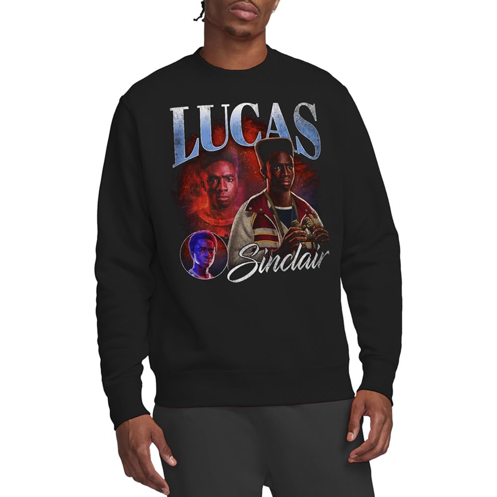 Stranger Things Lucas Homage Unisex Sweatshirt, Black, Medium
