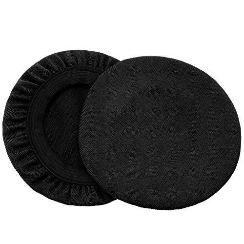 Cubiertas protectoras de almohadillas Flex Fabric con tela estirable y lavable para Beats Studio 3/2 Bose QC35 25 15 y otros audífonos con cojines de 3-4 pulgadas [2 pares] (Negro) miniatura 6