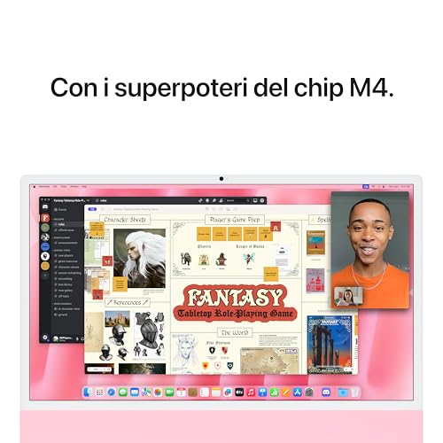 iMac Computer desktop all-in-one: Chip M4, CPU 8-core e GPU 8-core: display Retina 24'', 16GB di memoria unificata, 256GB di archiviazione SSD, con accessori. Per iPhone/iPad; Azzurro - PC Desktop - Immagine 3