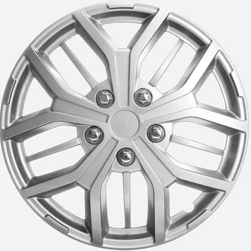 Image of LYDS Evolution Silver Universal 15 inch Premium ABS Hubcap Wheel Cover Replacement Set of 4 - IWC-15S