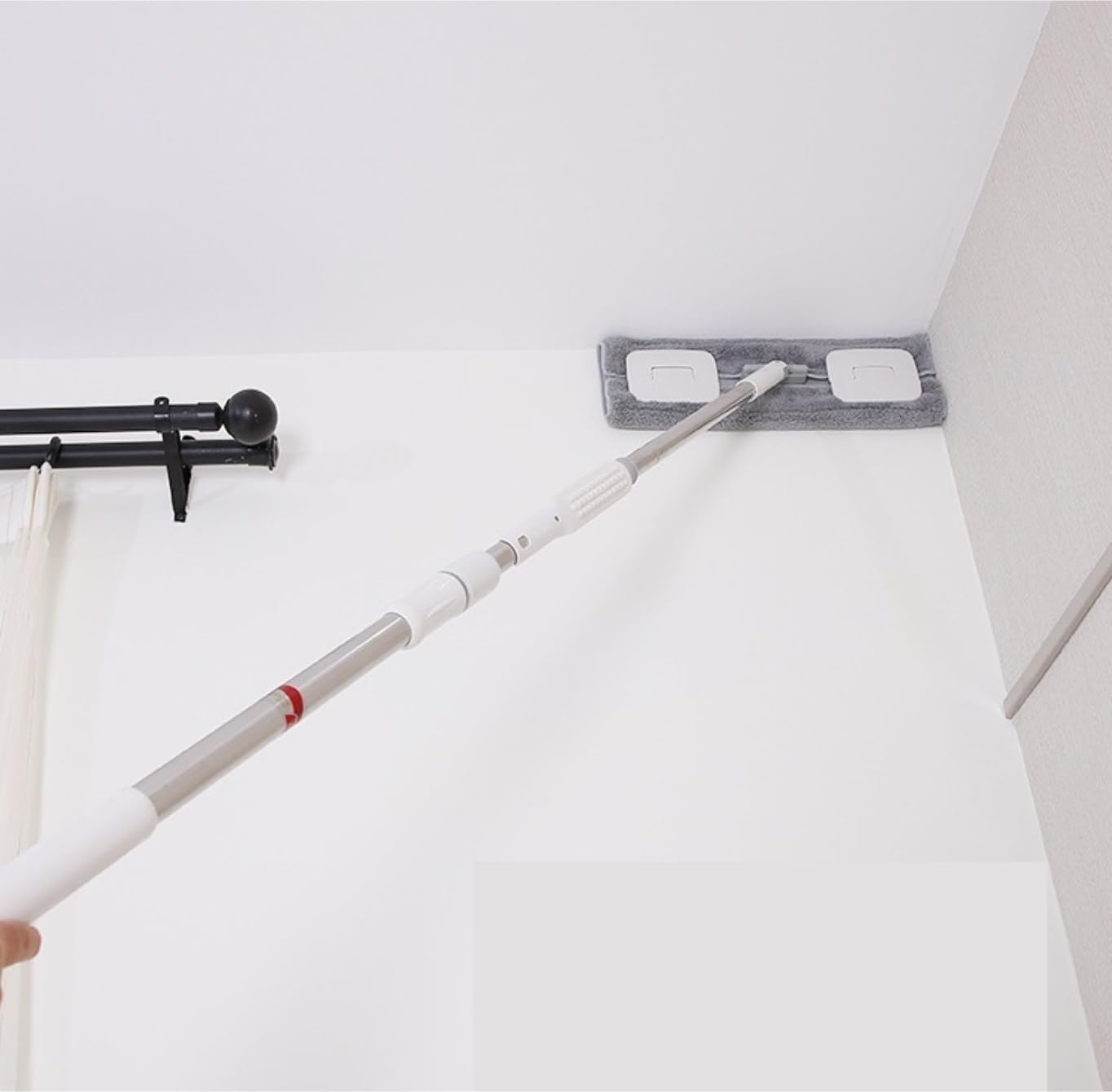 Fregona Trapeador Giratorio De 360 ​​Grados con Almohadillas Grandes Plano para Piso Mango Telescópico Ventanas del Hogar La Cocina Limpieza Suelo
