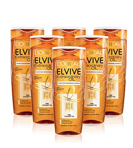 L’Oreal Elvive Extraordinary Oil Coconut Shampoo for Normal to Dry Hair 400ml, Pack of 6