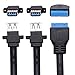 Toptekits 2 Port USB 3.0 A Female Screw Panel Mount to Motherboard 20 Pin Flat Cable Cord, 1.6ft/0.5m