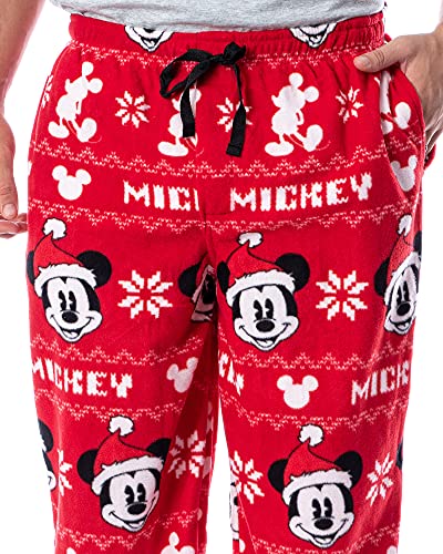 Disney Mickey Mouse Men's Santa Mickey 3 Piece Pajama Sleep Set Shirt Pants and Socks3