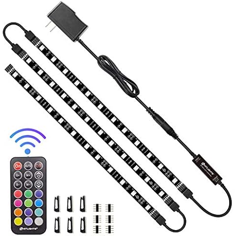HitLights LED Strip Lights 3 Pre-Cut 12Inch/36Inch LED Light Strip Flexible Color Changing 5050 LED Accent Kit with RF Remote, Power Supply, and Connectors for TV, Home, DIY Decoration Cover