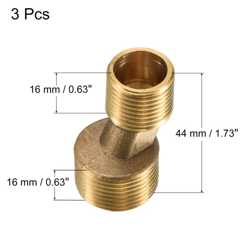 Tool parts 3Pcs Brass G1/2 To G3/4 Male Thread 44mm Claw Foot Bathtub Faucet Adapter