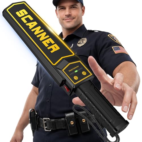 Handheld Metal Detector Wand/w Holster 5 Level Sensitivity Security Wand Metal Detector for Woodworking Portable Nail Finder Scanner Wood Metal Detector for Log Weapon 3 Modes Alert Detect 9V Battery