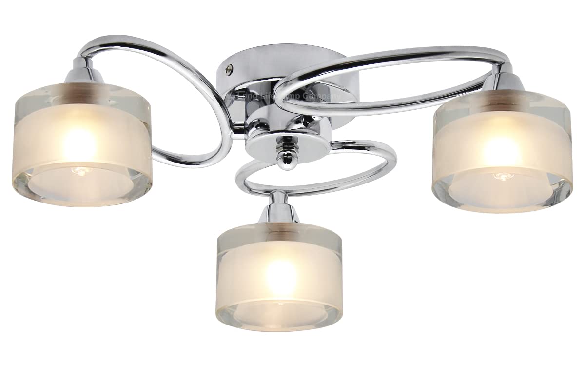 Long Life Lamp Company Modern Chrome Flush Mounted Ceiling Light H3062