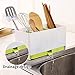 Plastic Utensil Holder, Caddy Silverware Organizer With 3 Compartment & Silverware Tray Drainer Set, Kitchen Utensil Holder- Flatware Spoon Fork Storage Basket, For Kitchen Countertop, Party, Outdoor