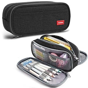 Large Pencil Case Big Capacity Pencil Pouch Bag Pen Holder 3 Compartments School Supplies Stationery Storage Organizer…