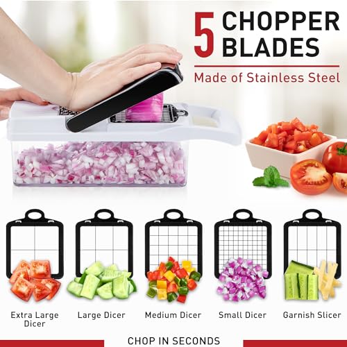 25-in-1-Vegetable-Chopper-Mandoline-Slicer--Food-Chopper-with-Container-Veggie-Spiralizer--Vegetable-Cutter-Dicer-and-Slicer-for-Salad-Onion-Potato-and-Tomato--Kitchen-Gadget--13-Blades