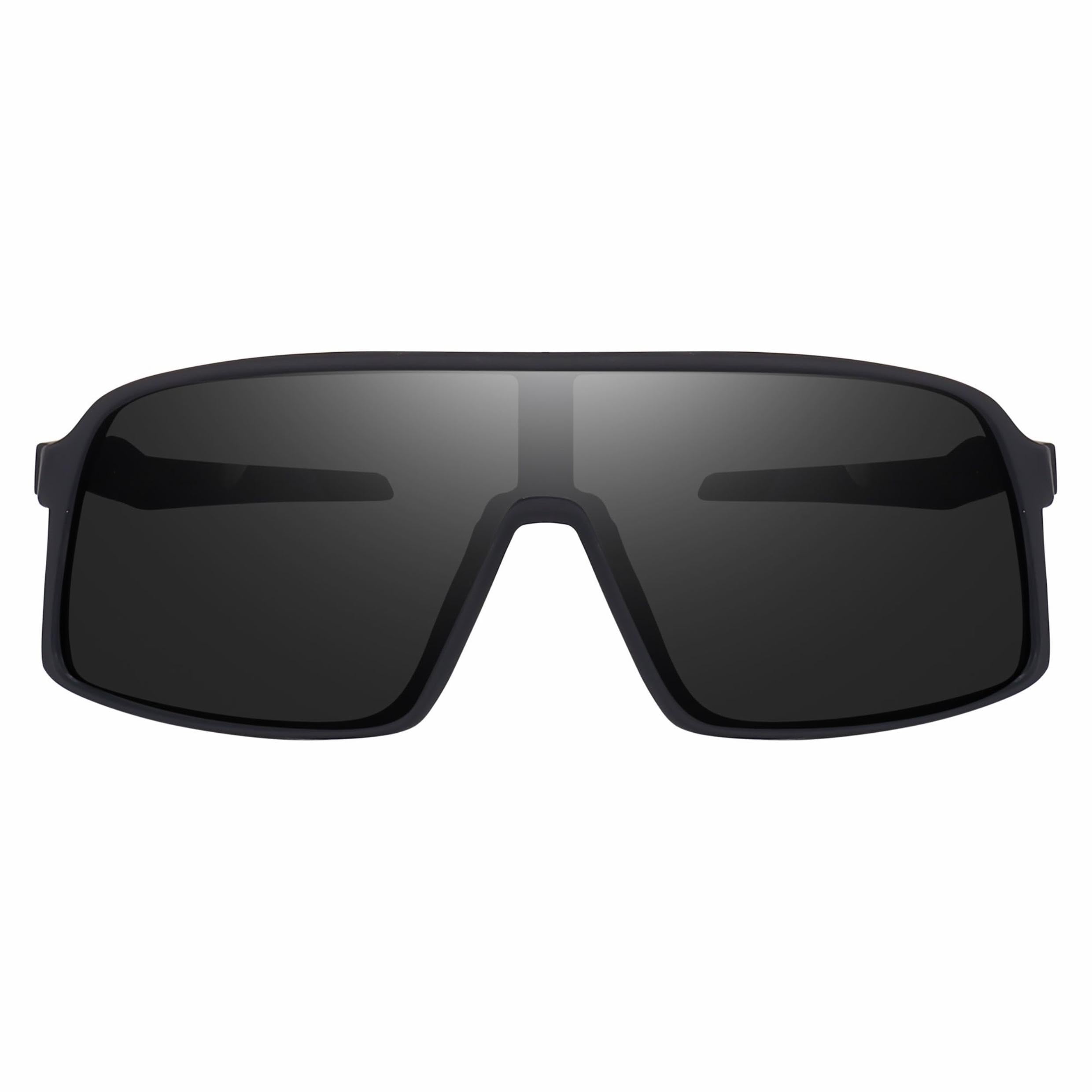 Sports Sunglasses, Black Shield Style, Oversized Wrap Around Design-image-5