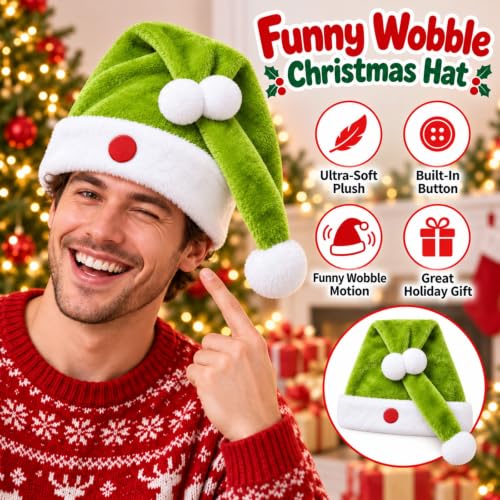 Christmas Funny Movable Swing Santa Hat for Adults Xmas Costume Accessories - image 4
