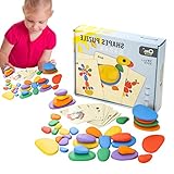 Pacienjo apilando Piedras - Juego de Juguetes para clasificar y apilar Piedras,Juguete apilable de Habilidades de Desarrollo de la Primera Infancia para niños, niñas y niños de 3 años