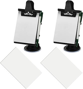 Harloon 2 Pcs Car Notepad Holder with Mount Car Memo Pad with Pen Pad Mount Clip Board Dashboard Clipboard Universal Suction Cup Message Flexible Neck Stationary Set for Home Office Kitchen Supplies