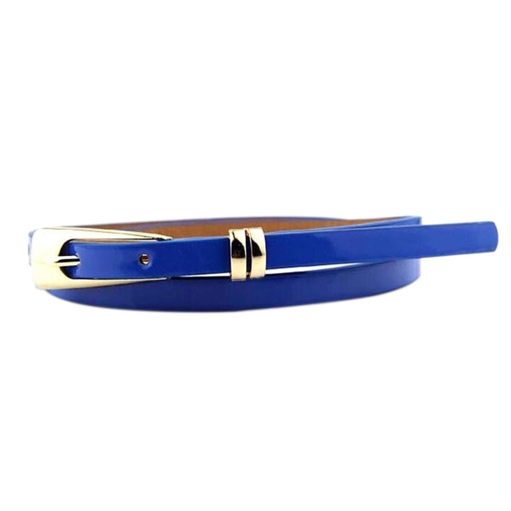 Bluelans Women's Blue Lans® Woman's Candy Colour Faux Leather Thin Skinny Waistband Waist Belt (Blue)