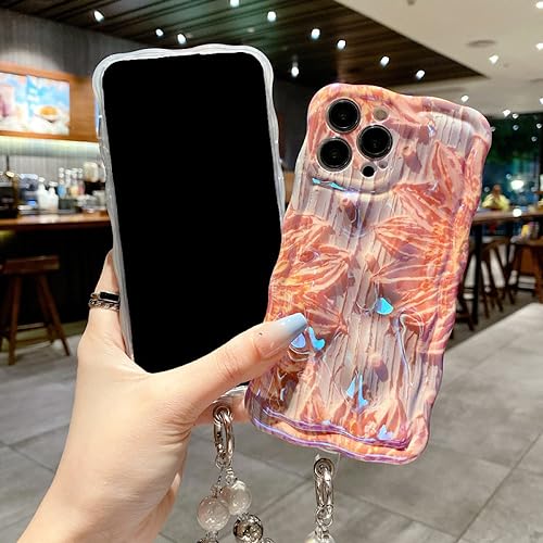 Coque 3D Fleur iPhone 14 Pro Antichoc à Cadre Ondulé Orange - 3