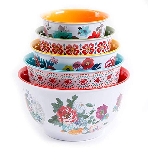 4. The Pioneer Woman Country Garden Nesting Ceramic Mixing Bowl Set, 10-Piece