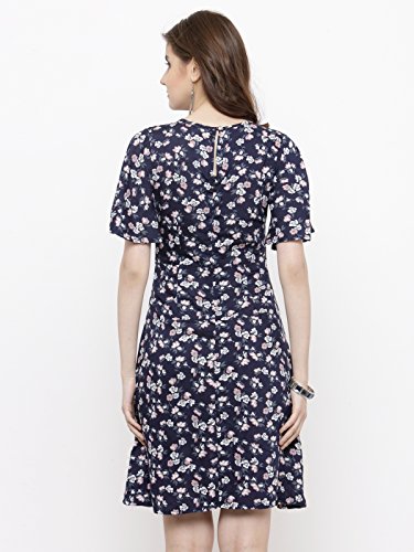 Image of Sera Women's Blue Fleared Sleeves A-line Dress