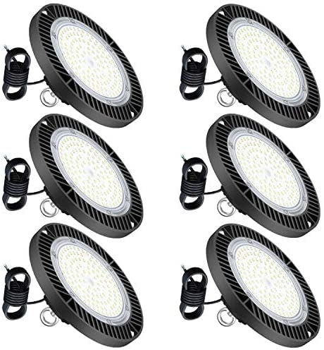 Juyace 150W UFO LED High Bay Light,ETL Listed,21000lm 5000K Daylight IP65 Commercial Shop/Barn/Garage/Warehouse/Workshop/Area Light(6 Packs) Juyace 150W UFO LED High Bay Light,ETL Listed,21000lm 5000K Daylight IP65 Commercial Shop/Barn/Garage/Warehouse/Workshop/Area Light(6 Packs)