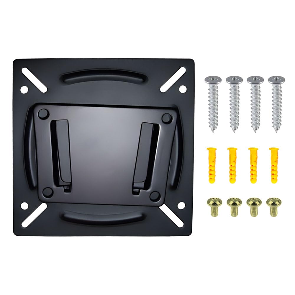 Universal Fixed Monitor Wall Bracket, Ultra Slim Low Profile TV Mount for 14-27 Inch Screens, Small TV Wall Bracket Supports VESA 75x75 to 100x100mm for RV Camper Use