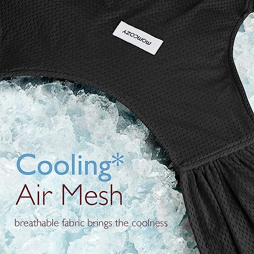 momcozy adjustable buckle baby wrap carrier cooling air-mesh easy to wear baby carrier sling baby carriers newborn to toddler 8-35lbs suit for waist 30-47inch regular black