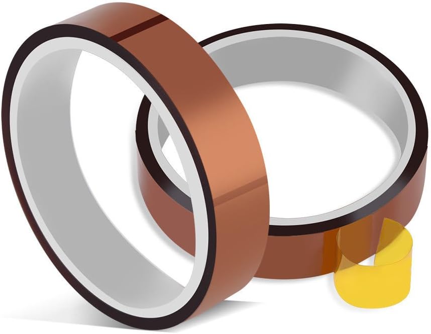 2 Rolls 10mm x 100ft High Temperature Heat Resistant Tape Sublimation Dye Mug Electronic Polyimide Tape