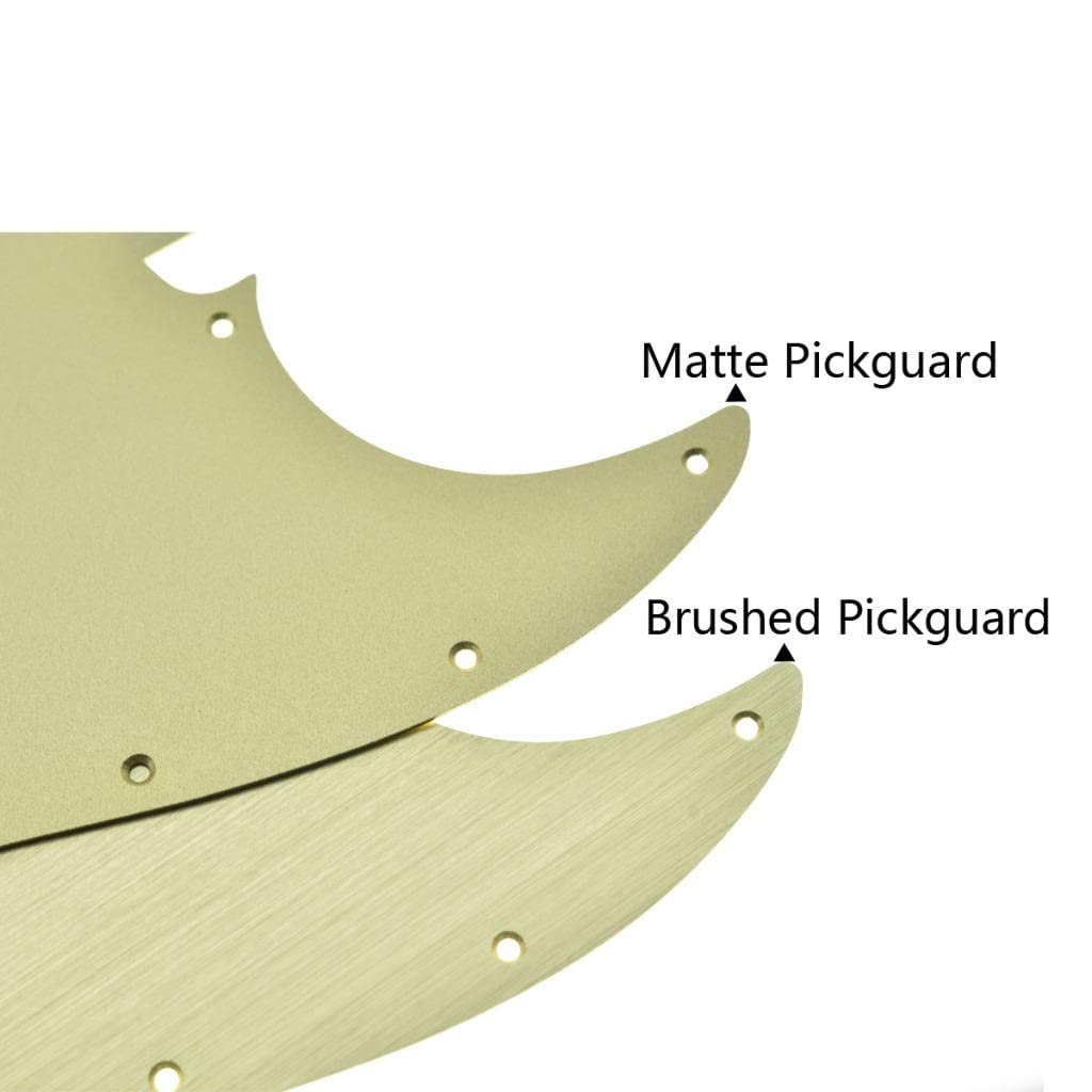 Dopro 11 Hole Matte Aluminum Strat SSS Pickguard Metal Anodized ST Pick Guard Scratch Plate for USA/Mexico ST/Strat Matte Gold
