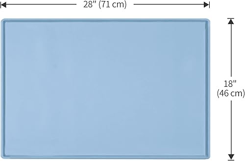 Miniatura 115 de Tapete de comida para perros, bandeja de comida impermeable de silicona, mantel individual antideslizante para mascotas, borde elevado de 0.6