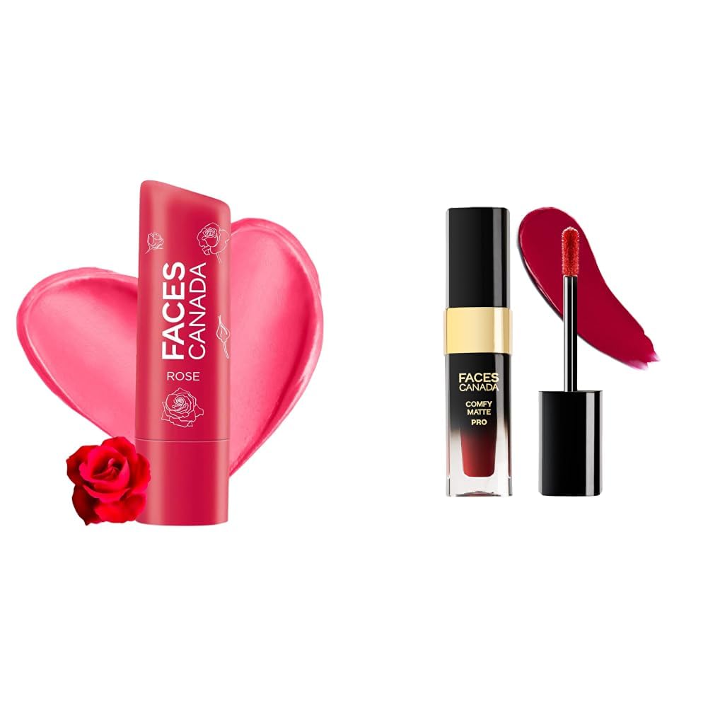 FACESCANADA Color Lip Balm - Rose Petal 03, 4.5g & Comfy Matte Pro Liquid Lipstick - Revival Maroon 14, 5.5 ml-image-22