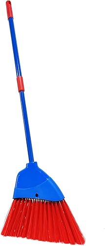 Escoba para niños, herramienta de limpieza para niños, escoba pequeña retráctil para ayudante pequeño (azul + rojo)