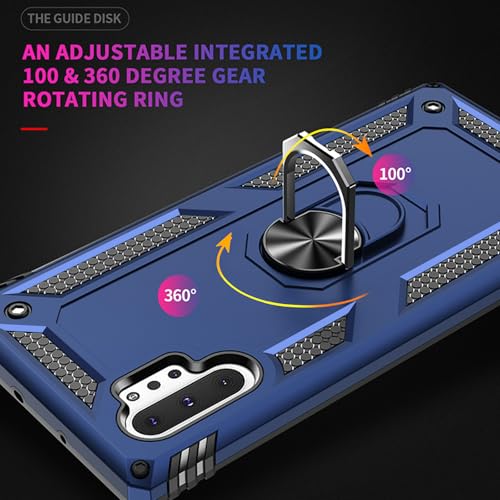 Coque Samsung Galaxy Note 10 Plus avec protège-écran et anneau bleu