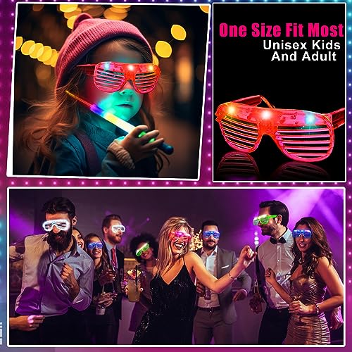 30 Pack LED Glasses Glow in The Dark Party Supplies,Easter Glow Sticks Glasses,Party Glasses for Adults Kids Neon Party Favors,Rave Light Up Sunglasses Pool Birthday Wedding Patriotic Party Favors3