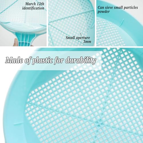 TAIZER Gartensieb Durchwurfsieb Gartensieb Erde Bodensieb Sandsieb Kunststoff Garten Stein Sand Boden Erde Sämling Mesh Sieb Gartenarbeit Gartengeräte Garten Pflanzen Sämling Sandsteinfilter Werkzeug