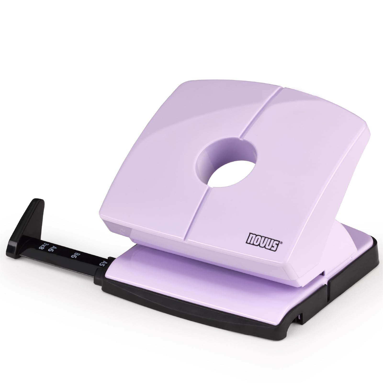 NOVUS B220 Colour ID 2.0 - Perforadora (capacidad para 20 hojas, riel de tope de bloqueo firme, piezas funcionales de metal), color morado