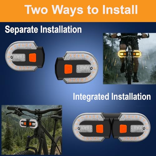 Image of Bicycle Turn Signals, eBike Mods Blinker Taillights for Night Riding, Rechargeable Tail Light for Dirt Bike E-Bike Motorcycle Scooter MTB Front and Rear Road Cycling Kids Adult Biking Safty