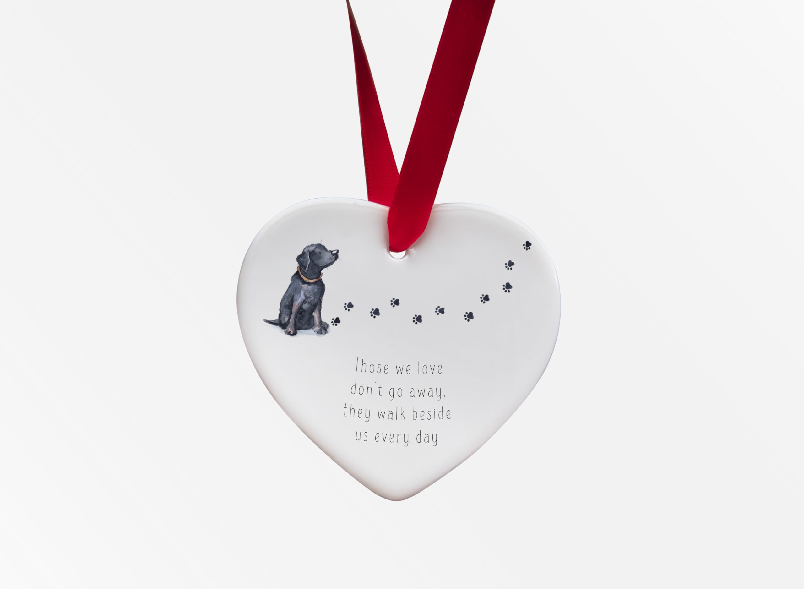 Image Industry Labrador Walk Beside Us Ceramic Heart - Dog Memorial - Memorial Gift - Hanging Decoration (Fox Red)