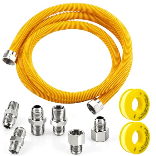 UPGRADED 72 Dryer Gas Line Kit for Gas Dryer Stove Range 5/8 OD(1/2 ID)