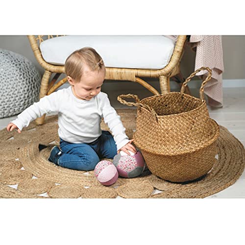 Sterntaler Baby Stoffball 3352111, Babyspielzeug Ball aus Flausch und Jersey mit Rassel, Größe 11 cm