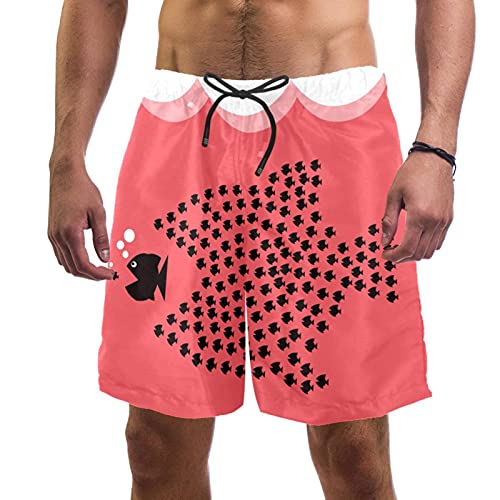 Short de bain pour homme doublure en maille anti frottement rose S